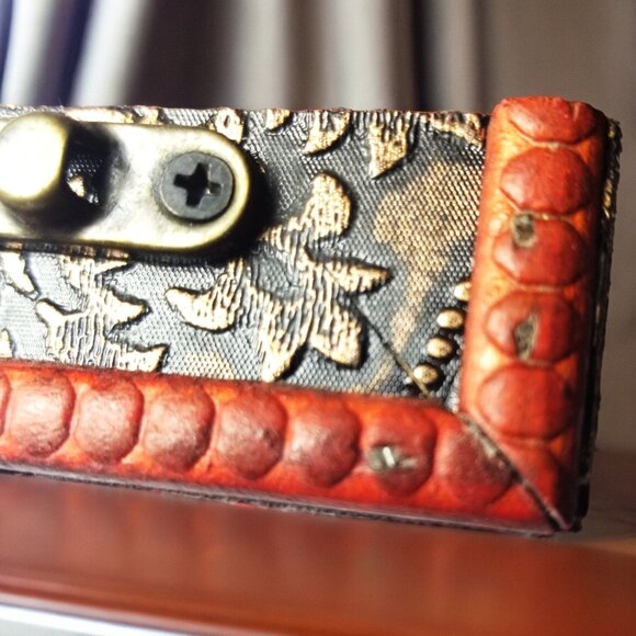 Mini Wooden Treasure Chest Box W/Bronze Color Floral Antique Style Spiritual Box - Picture 10 of 16